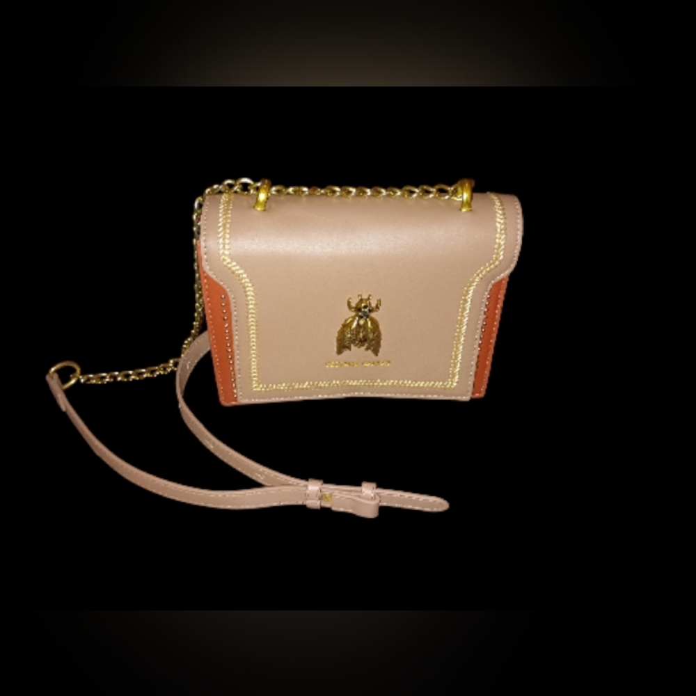 Vessana Gahon Vintage-style Gold Bee Crossbody Handbag